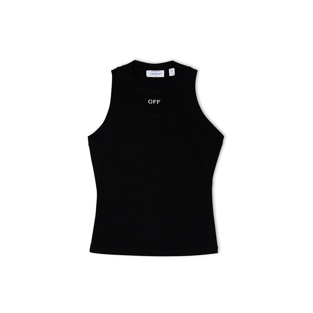 Off Stamp Rib Round Tank Top