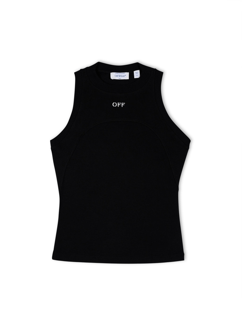 Off Stamp Rib Round Tank Top