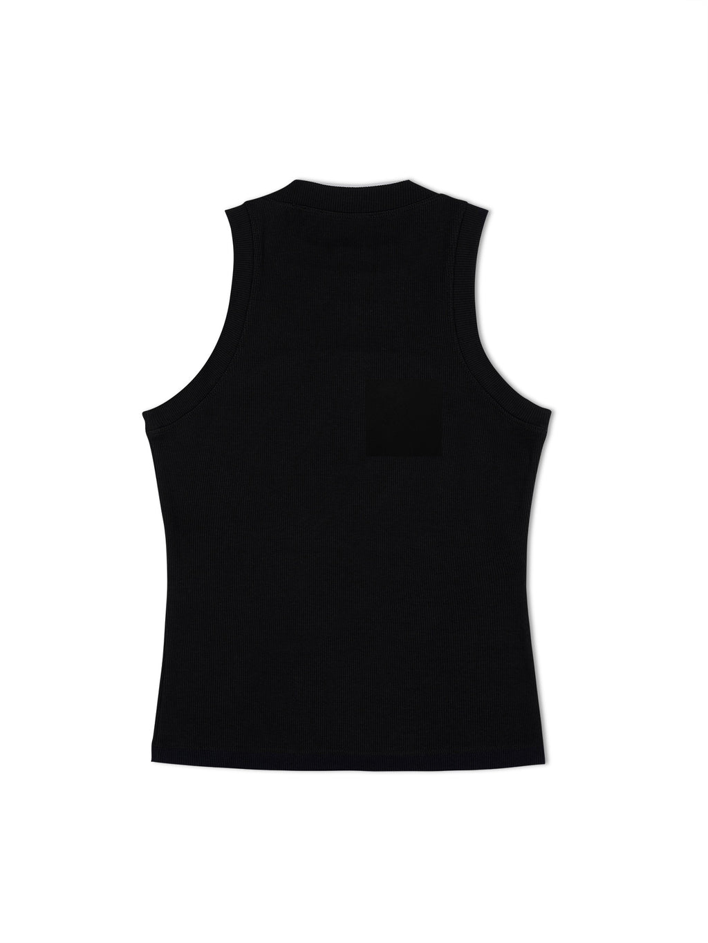 Off Stamp Rib Round Tank Top