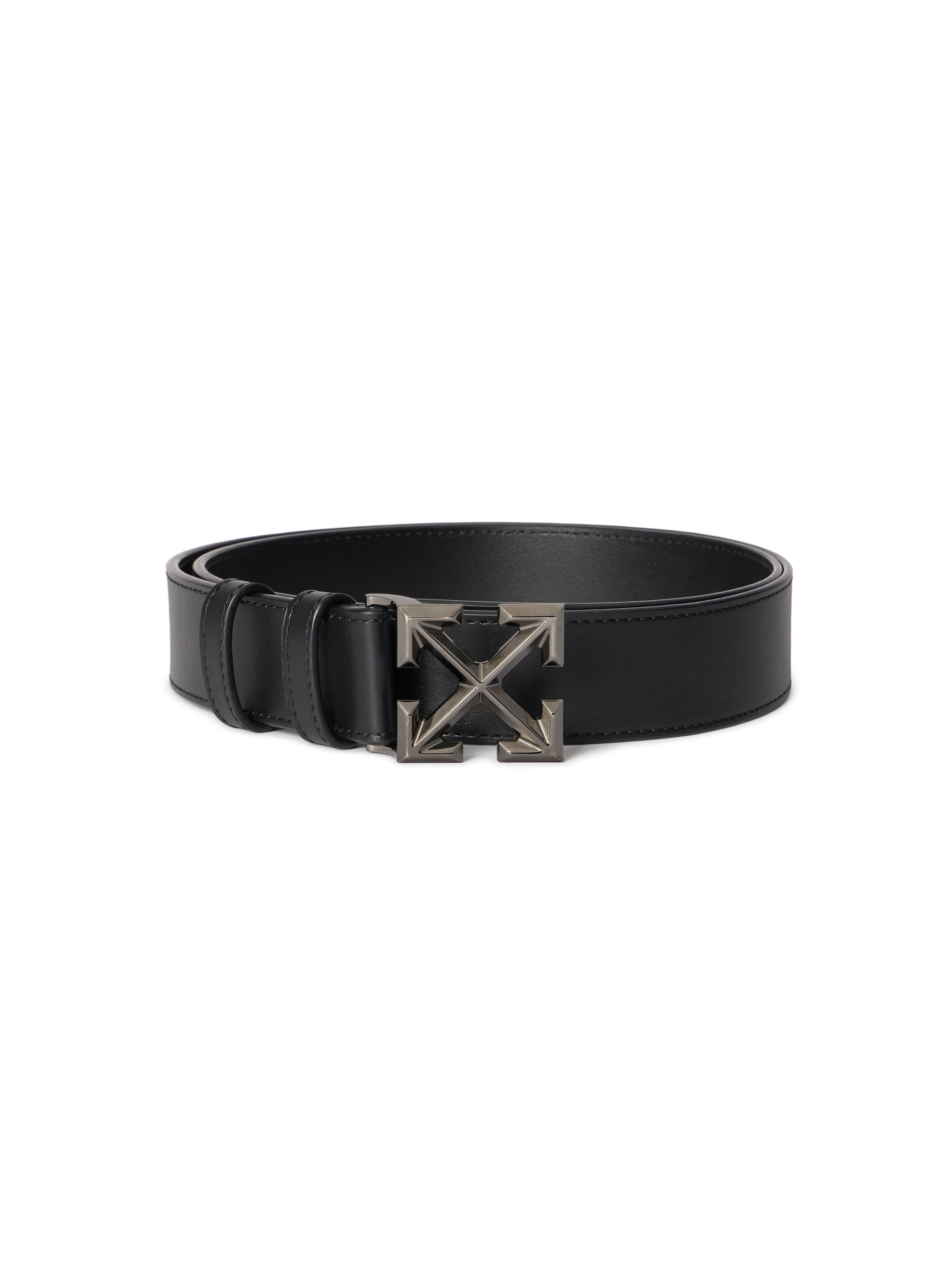Arrow Belt Quote-Smooth Calfskin Leather Black