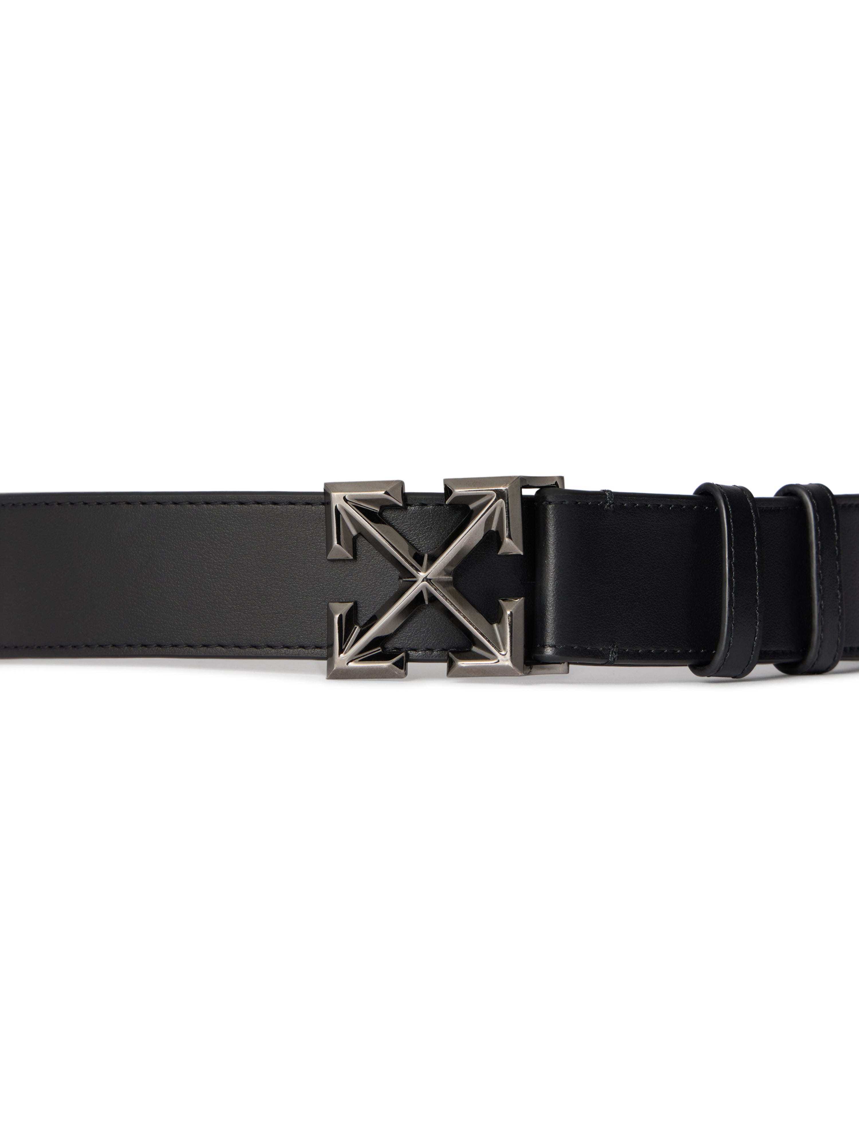 Arrow Belt Quote-Smooth Calfskin Leather Black