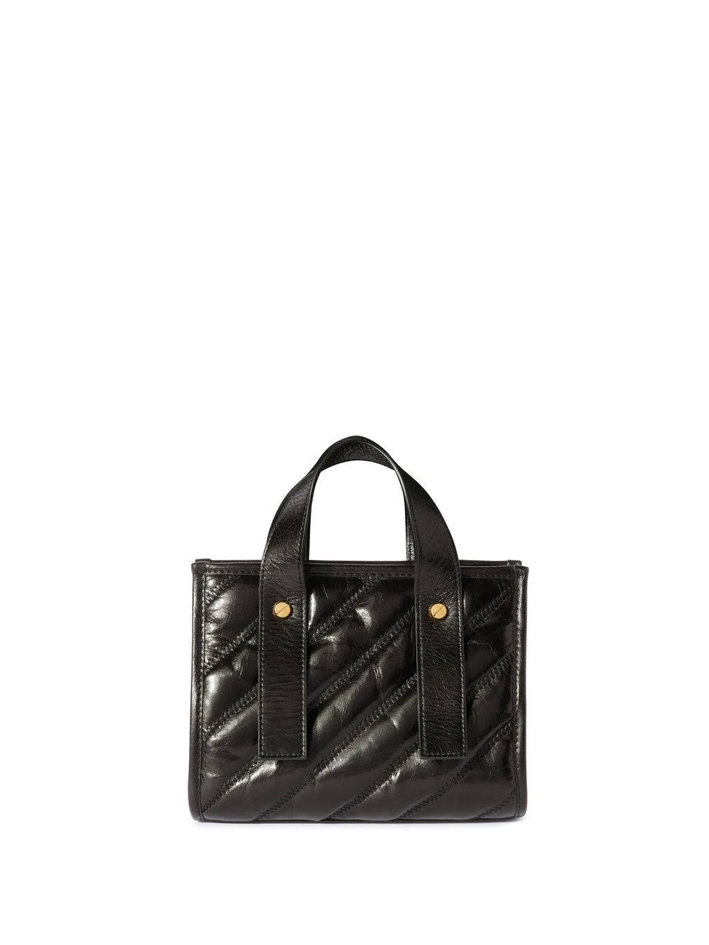 Quilting Tote Bag Smooth Calfskin Leather Black