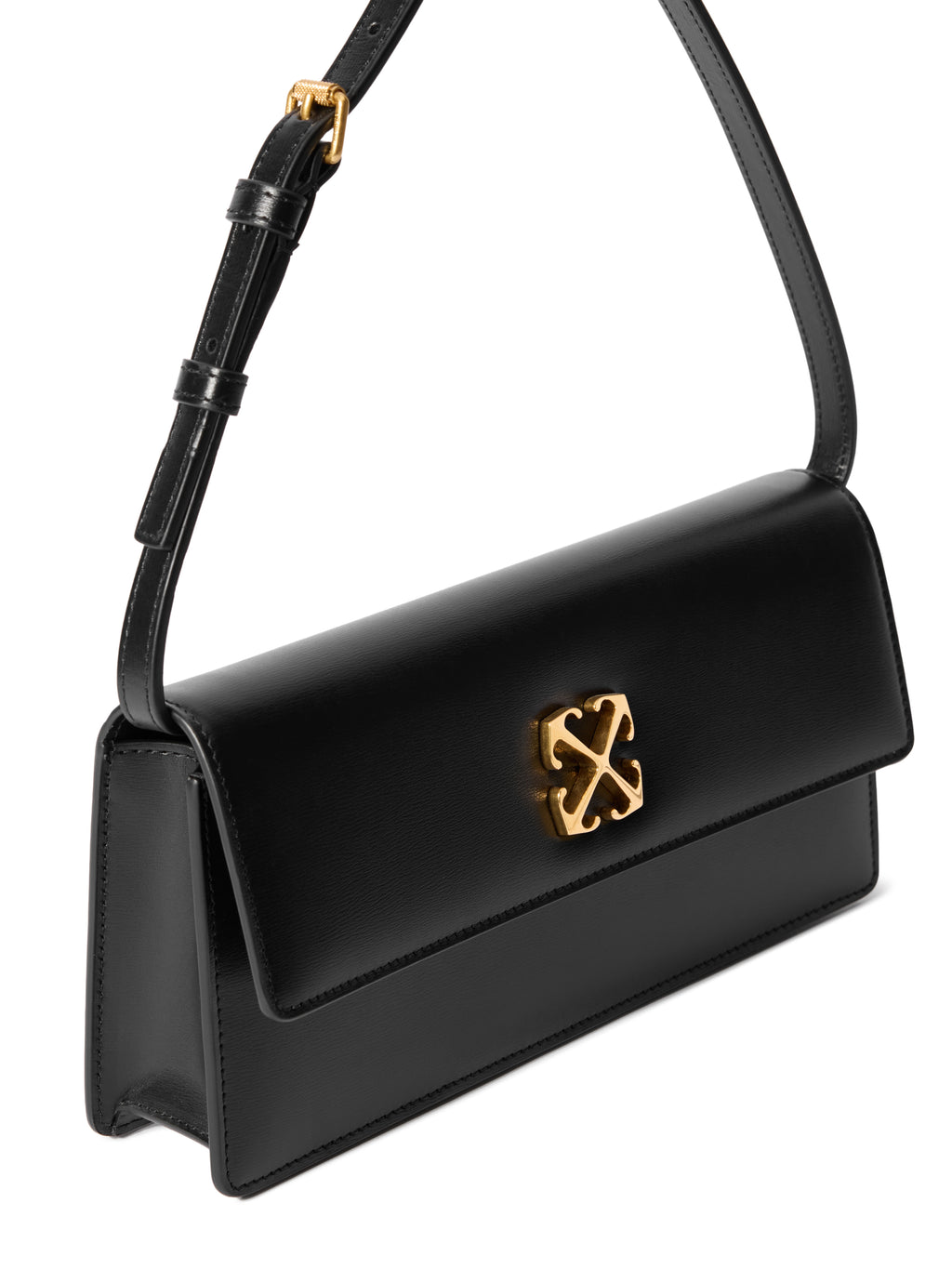 Jitney Shoulder Bag Smooth Calfskin Leather Black